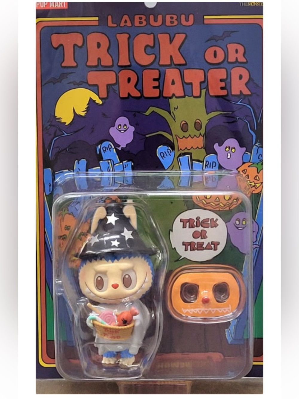 Labubu Trick or Treater Halloween Hang card Toy - Blue & Orange.